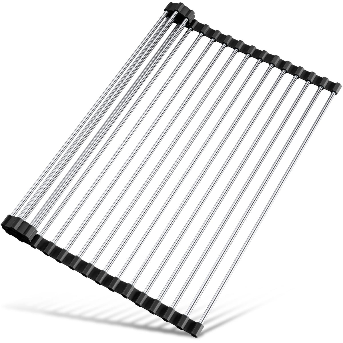 Tomorotec Roll Up Dish Drying Rack Over Sink, 304 Steel, 21x15.5, Grey