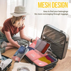 Dual Zipper Compression Packing Cubes with Shoe Bag
