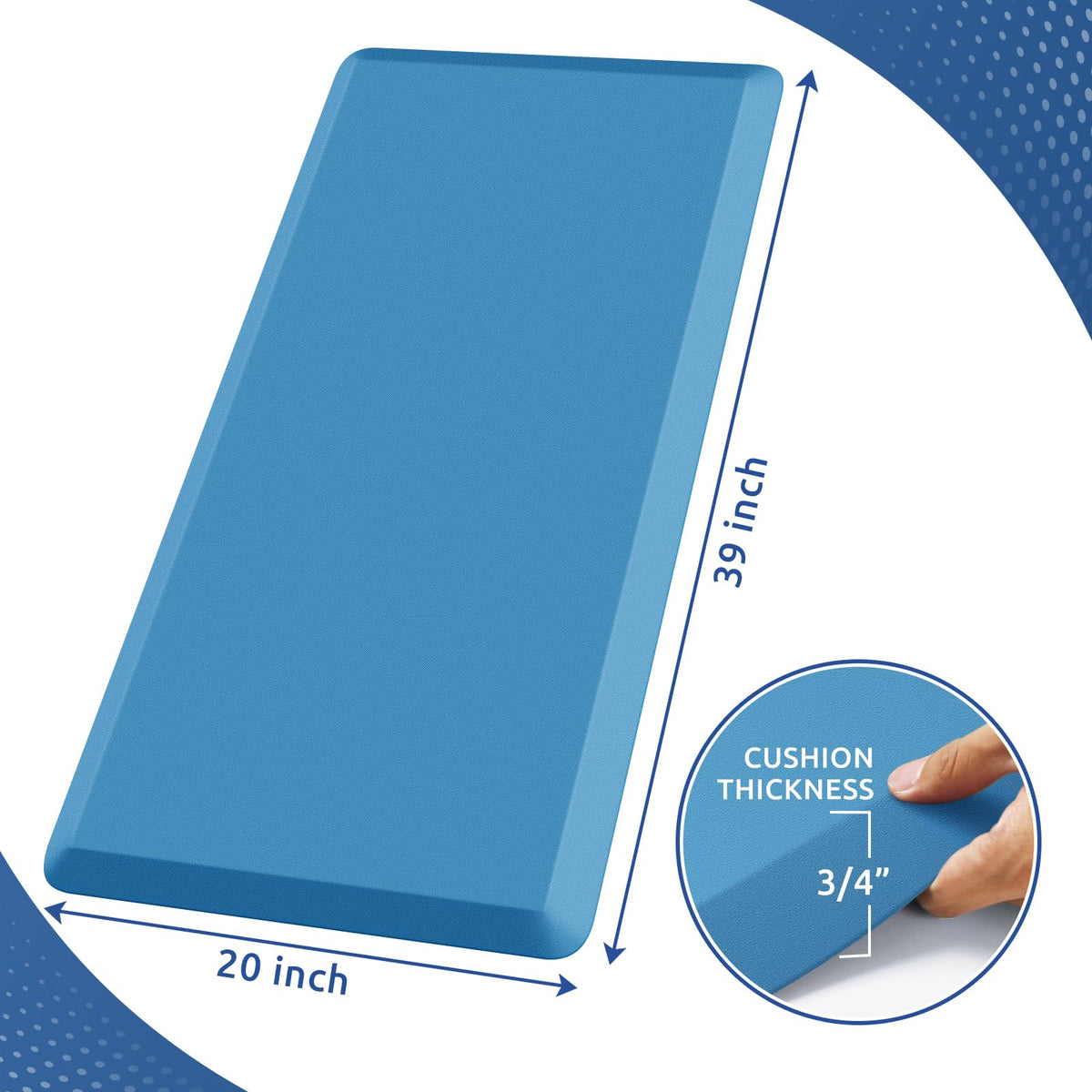 Kitchen Mat Cushioned Anti Fatigue Rug Standing and Comfort Floor Mats Chocolate 39"L x 17.3"W x 0.5"Th