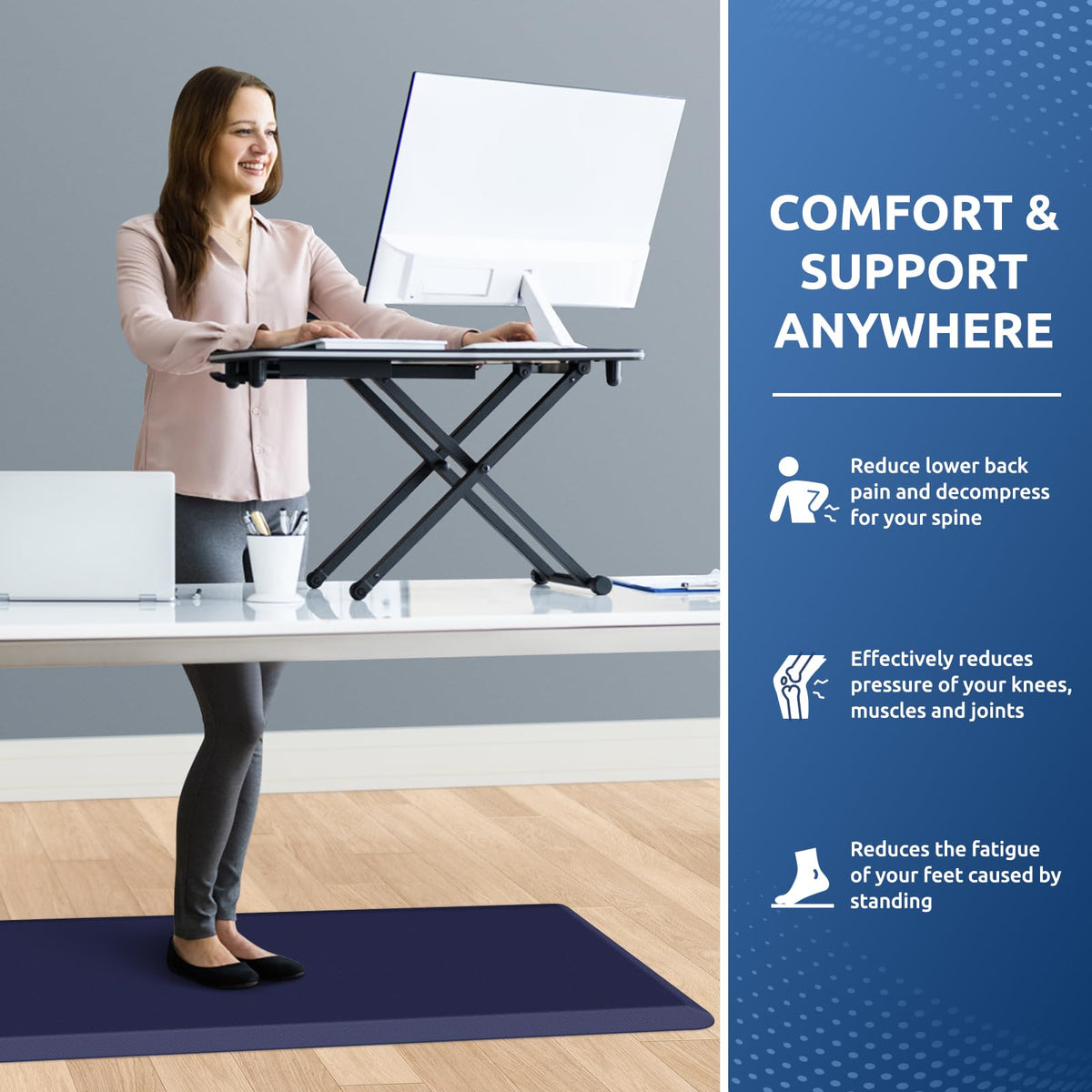 Kitchen Mat Cushioned Anti Fatigue Rug Standing and Comfort Floor Mats Chocolate 39"L x 17.3"W x 0.5"Th