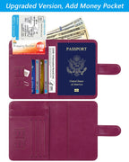 Passport Holder Cover Wallet RFID Blocking, Travel Essentials Pink Passport Covers