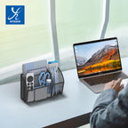 YINGHUA 3 Compartment Magnetic Metal Mesh Pen Holder, White Desk Caddy