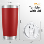 20oz Tumbler Bulk with Lid Stainless Steel Tumblers, 6 Pack