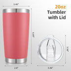 20oz Tumbler Bulk with Lid Stainless Steel Tumblers, 6 Pack