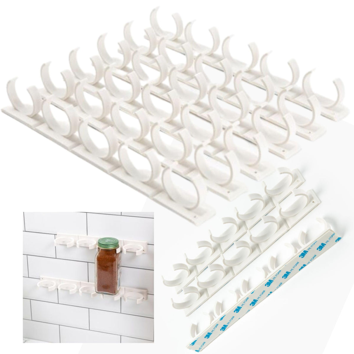 Crazy Chef Adhesive Spice Holder For Inside Cabinet