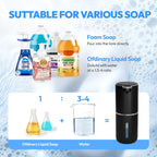 2 Pack Automatic Foaming Soap Dispenser,Touchless Foam Soap Dispenser,12.8oz Rechargeable Wall Mounted Smart for Bathroom and Kitchen Dish Soap,Easy for Toddlers(Black) Black