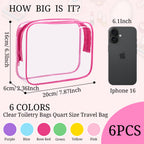 4 Pieces Clear Cosmetic Bags Bulk TSA Approved Toiletry Bag for Travel PVC Waterproof Clear Makeup Pouch with Zipper for Men and Women Carry-on Travel Essentials 4pcs SML Black