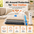 12 Pack Vacuum Bags for Travel with Rechargeable Pump, Save Luggage Space Clear 12 Combo