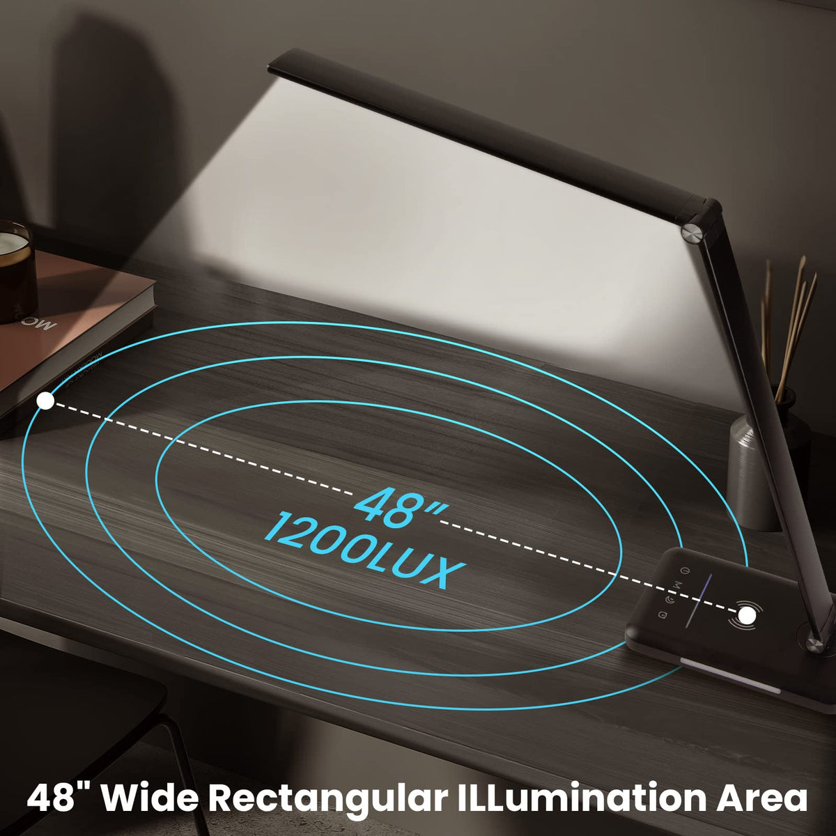 LED Desk Lamp with Wireless Charger, USB Charging Port, Eye Care Black PRO
