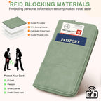 RFID Family Passport Holder Wallet - Travel Document Organizer Pink
