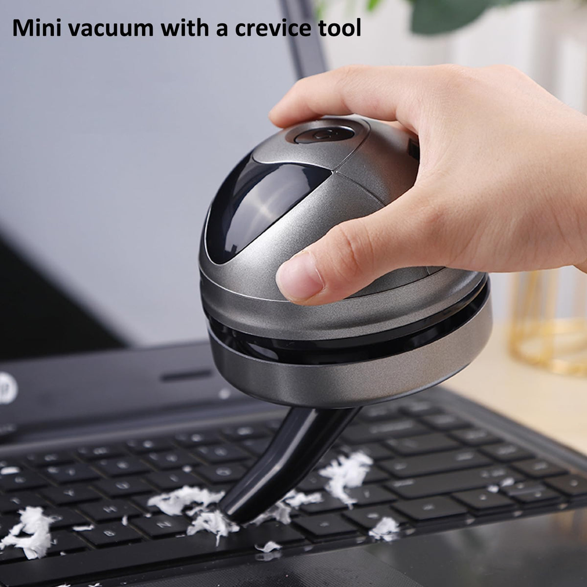 Desktop Vacuum Cleaner Mini Desk Vacuum Cleaner Portable Dust Crumb Sweeper White