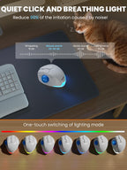 Ergonomic Wireless Trackball Mouse, Rechargeable Adjustable 0°/18° Angle Gray ball