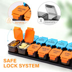 Extra Large Weekly Pill Organizer and AM/PM Medication Dispenser