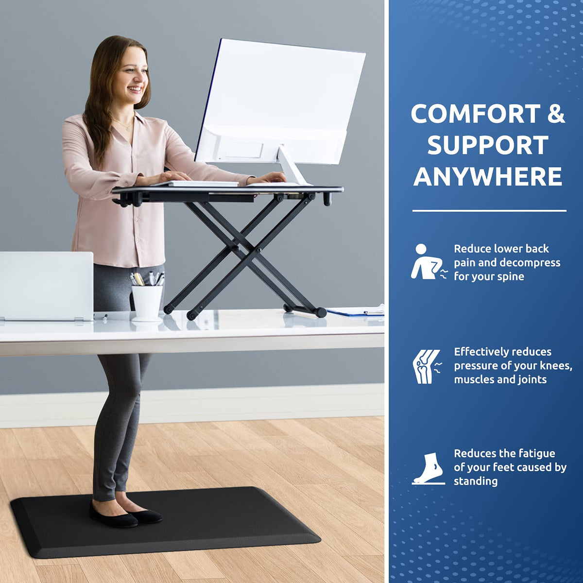 Kitchen Mat Cushioned Anti Fatigue Rug Standing and Comfort Floor Mats Chocolate 39"L x 17.3"W x 0.5"Th
