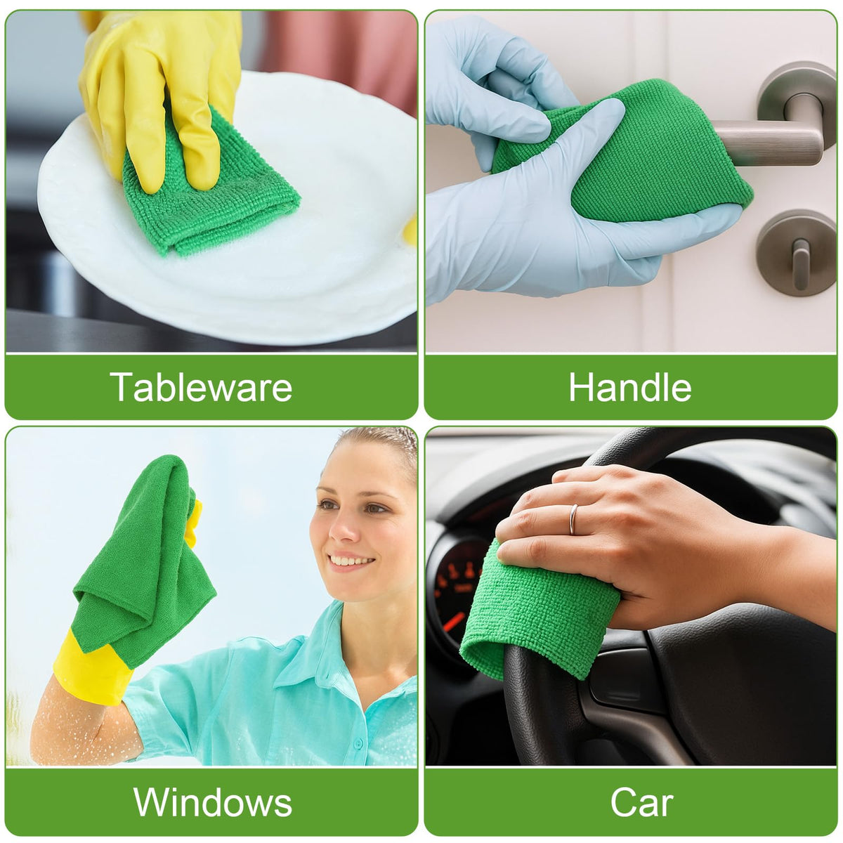 Nuenen Car Microfiber Clean Cloths, Purple, 16 x 16 Inch, 60 Pcs 16 x 16 inches