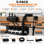 DC 5-in-1 Under Desk Cable Management Kit - Cord Organizer