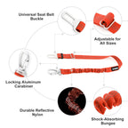 Dog Seat Belt for Car, Car Harness with Locking Aluminum Hook Gray
