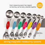 Magnetic Stainless Steel Dual-Sided Measuring Spoons Set