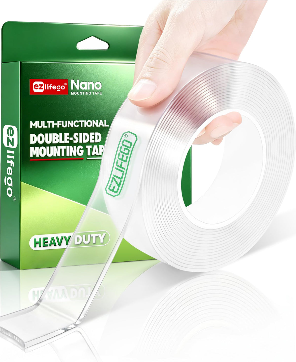 EZlifego Heavy Duty Invisible Bond Nano Double Sided Mounting Tape, 16.5FT 16.5 Feet