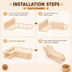 BreezeHug 6 Pcs Wooden Hamster Cage Accessories, Hamster Tunnels, Stylish