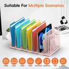 File Organizer For Desk, 7 Section Metal Desktop File Sorter, Black