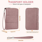 RFID Family Passport Holder Wallet - Travel Document Organizer Pink