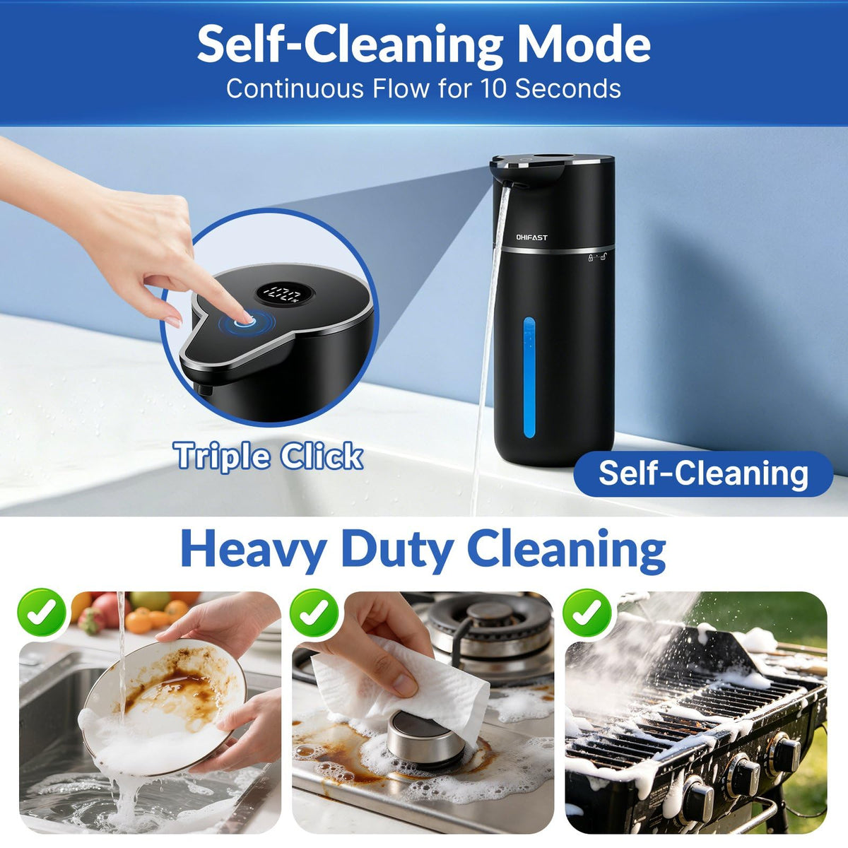 Automatic Liquid Soap Dispenser Touchless,6-Level Adjustable,USB Rechargeable Smart Soap Dispenser,16.9oz/500mL Compatible with Thick Thin Dish/Hand Soap for Bathroom Accessories Kitchen Sink-White White Gel