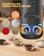 CIRCLE JOY 2 in 1 Electric Salt and Pepper Grinder Set with Storage Base Set A
