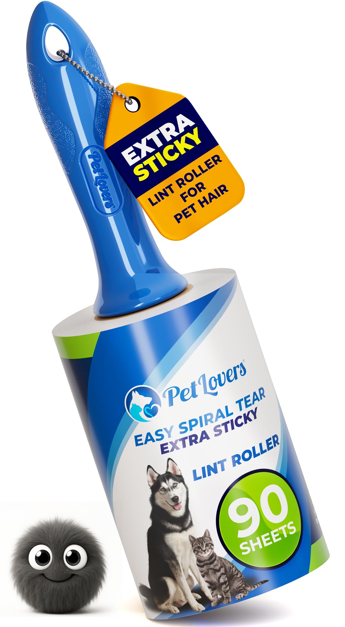 PetLovers Large Lint Roller with 3 Refills – 360 Total Sheets for Tackling...