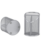 Delifox 2 Pack Pen Holder Mesh Round Pencil Holder 3 Compartments, Black