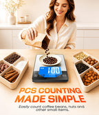 Food Scale 33 lb Capacity, Rechargeable Kitchen Scale with 7 Units Sliver