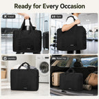 Foldable Travel Duffle Bag with Trolley Sleeve 40L Travel Bag Black