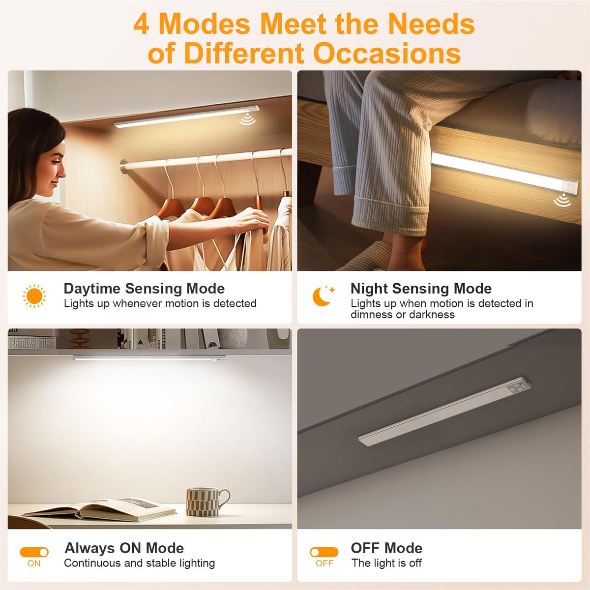Gritin 14.7inch Under Cabinet Lighting Rechargeable 2 Pack Silver 14.7 inch