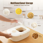 ZOMISIA 40-50lbs Collapsible Dog Food Storage Container with Wheels, Khaki
