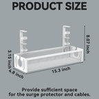 Cable Management, 25.3'' Under Desk Cable Management Tray No Drill 25.3 inch Black