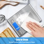 33lb Rechargeable Food Scale, Diyife 304 Stainless Steel Kitchen Scale Silver Medium
