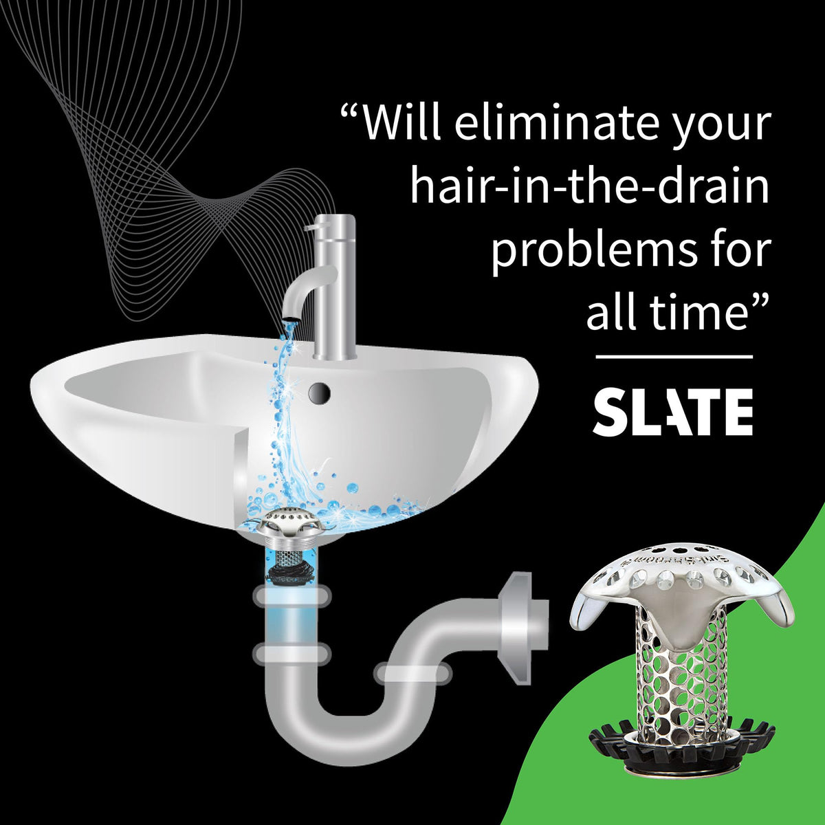 SinkShroom Ultra Revolutionary Bathroom Sink Drain Protector, Stainless Steel Single