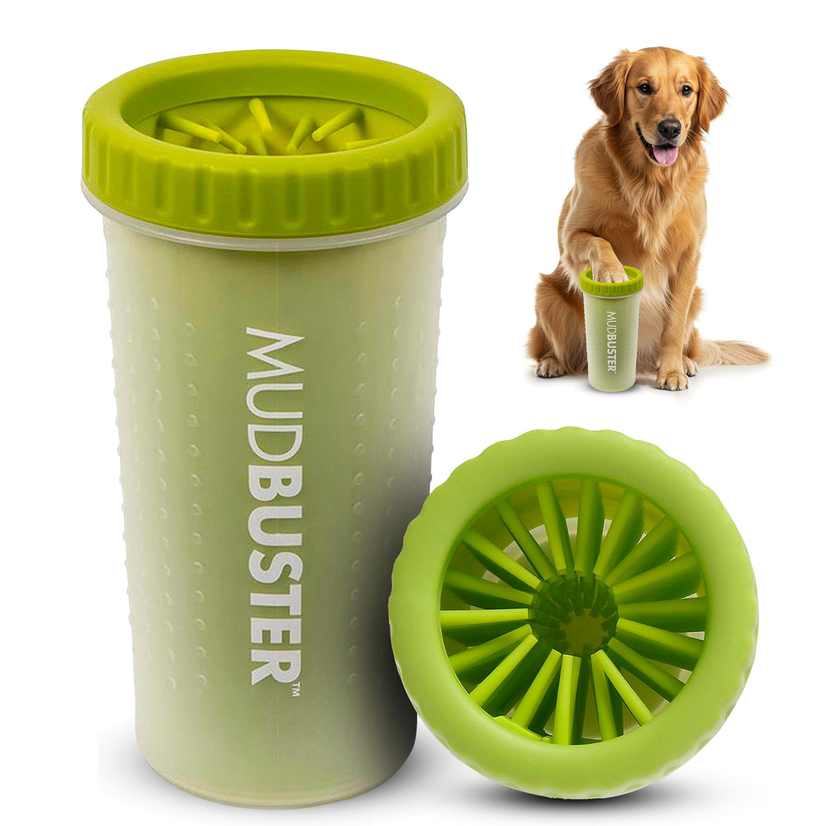 Dexas MudBuster Large Dog Paw Cleaner, Blue, Fits 2.5"-3.5" Wide Paws,...