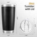 20oz Tumbler Bulk with Lid Stainless Steel Tumblers, 6 Pack