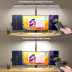 Airlonv LED Desk Lamp with Clamp, 17" Stepless Dimming Light, Black Standard
