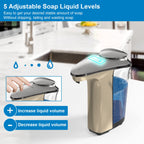 Automatic Soap Dispenser, 17oz Touchless Liquid Dish Soap Dispenser Kitchen Silver
