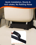 Large Car Tissue Holder PU Leather Organizer with 2 Mesh Pockets