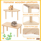 4 Pcs Hamster Platform Set, Wooden Tunnel Ladder Hideout Play House for Pet