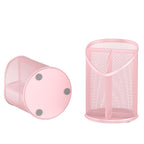 Delifox 2 Pack Pen Holder Mesh Round Pencil Holder 3 Compartments, Black