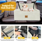Dog Car Seat for Medium/Large Dog Booster Seat Under 60 lbs or 2 Small Dogs, Multi-Functional Pet Car Seat with Thick Cushion, 2 Safety Leashes (Gray) Gray Large