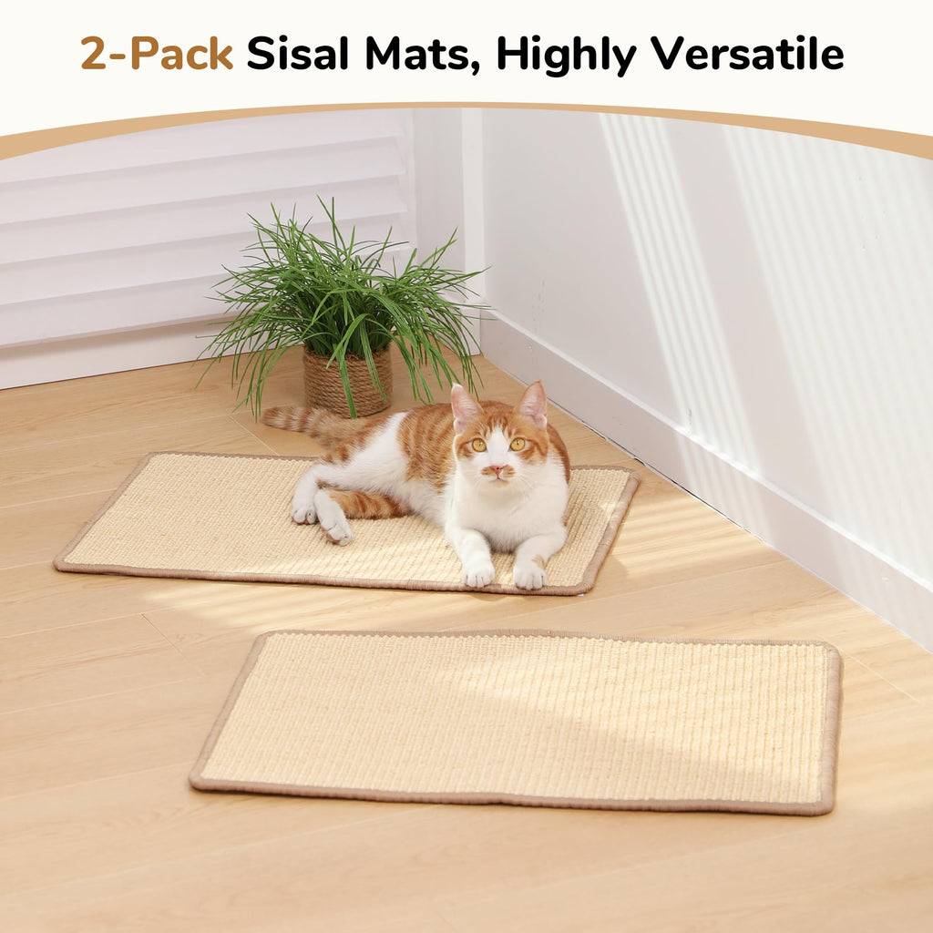 FUKUMARU 2 Packs Cat Scratching Mat, 23.6 x 15.7 Inch Scratcher Pad