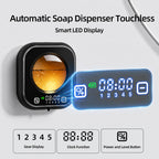 Automatic Soap Dispenser Touchless, Wall Mount, Rechargeable, Mood Lighting Black