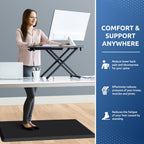 Kitchen Mat Cushioned Anti Fatigue Rug Standing and Comfort Floor Mats Chocolate 39"L x 17.3"W x 0.5"Th