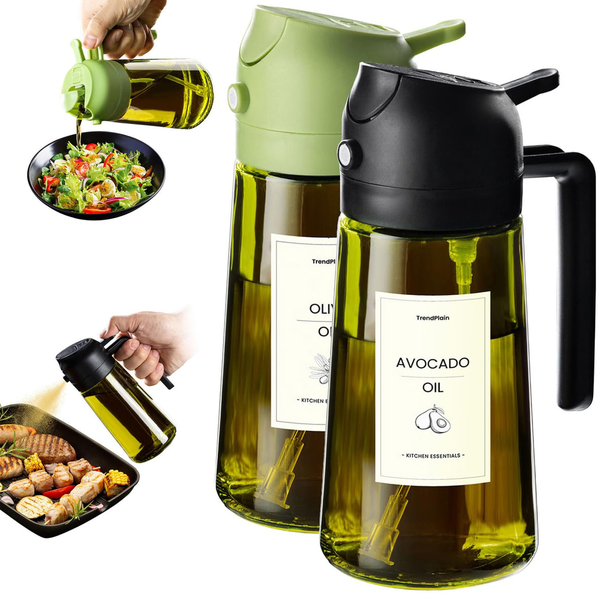 TrendPlain - Original 16oz/470ml Olive Oil Dispenser Bottle for Kitchen...
