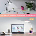 10W Wireless Charging LED Desk Lamp with Clock, Light Black